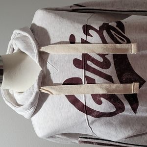 GRIZZLIES Large Grey and Wine Casual COLLEGIATE Womens Cropped Sweatshirt Hoodie